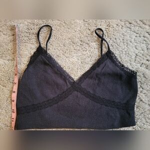 Aeropostale Black Ribbed Lace Bandeau